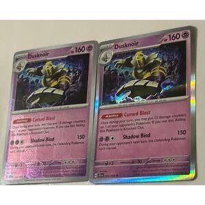 Dusknoir (Holo Foil) & (Reverse Holo)Shrouded Fable Pokémon #20/64 Rare Set of 2